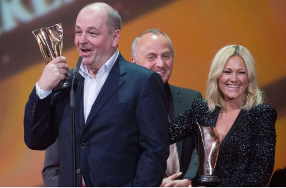 Dieter Semmelmann (links) und Helene Fischer bei den Live Entertainment Awards 2016.