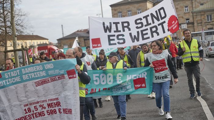Streiktag in Oberfranken: 900 Menschen demonstrieren in Bamberg