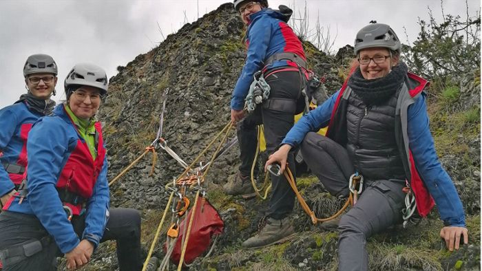Einsatz in luftiger Höhe: Bergwacht probt den Ernstfall