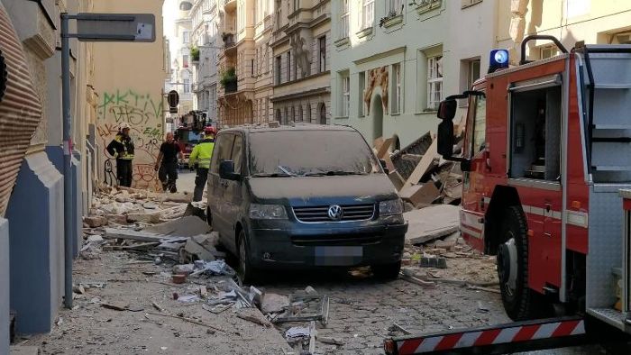Häuser bei Explosion in Wien teils eingestürzt