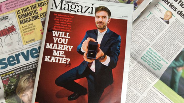 Heiratsantrag per Magazin-Cover