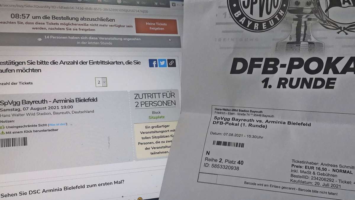 SpVgg Bayreuth Warnung vor gefälschten Karten fürs Pokalspiel - Bayreuth